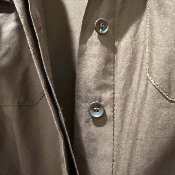 Zara 100% Cotton EUC Chocolate Brown Midi Dress with Pockets Hidden Buttons XS - Picture 8 of 9